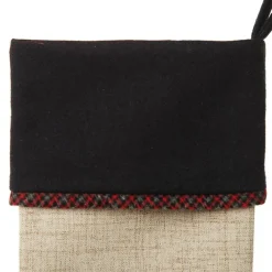 Personalised Vintage Reindeer Christmas Stocking - Black Cuff Outlet