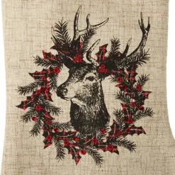 Personalised Vintage Reindeer Christmas Stocking - Black Cuff Outlet