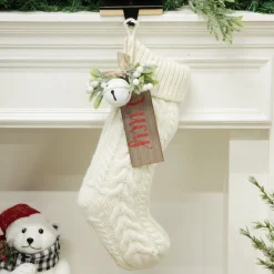 Personalised White Cable Knit Christmas Stocking Cheap
