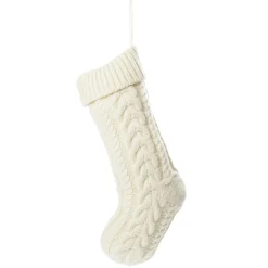 Personalised White Cable Knit Christmas Stocking Cheap
