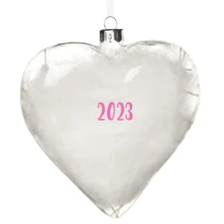 Personalised White Feather Glass Heart New