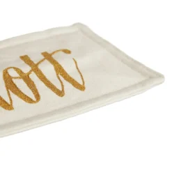 Personalised White Linen Santa Sack Tag Small Clearance