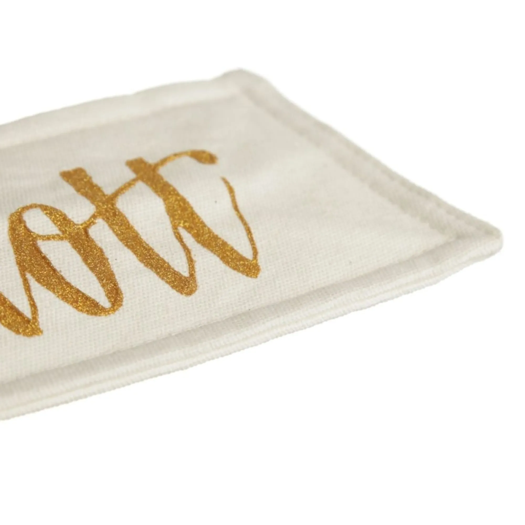 Personalised White Linen Santa Sack Tag Small Clearance