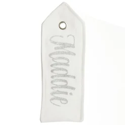 Personalised White Linen Santa Sack Tag Outlet