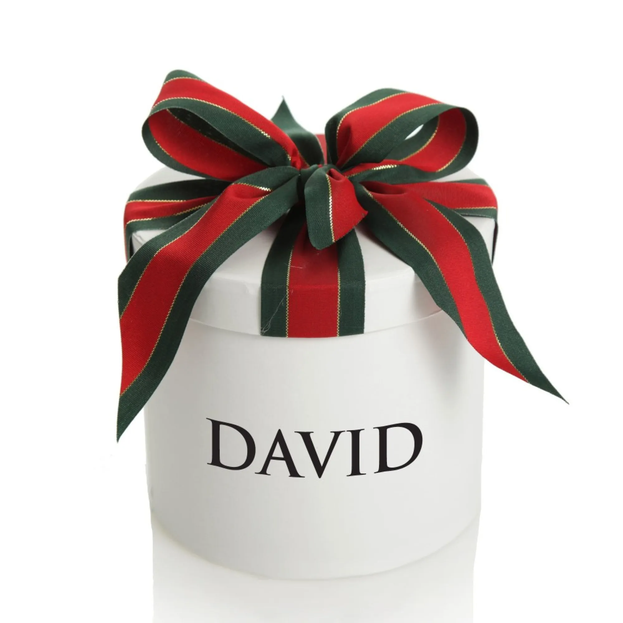 Personalised White Round Gift Box with Christmas Ribbon Bow Best Sale