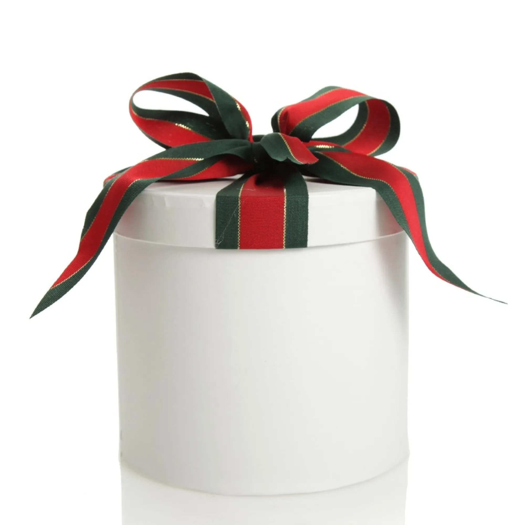 Personalised White Round Gift Box with Christmas Ribbon Bow Best Sale