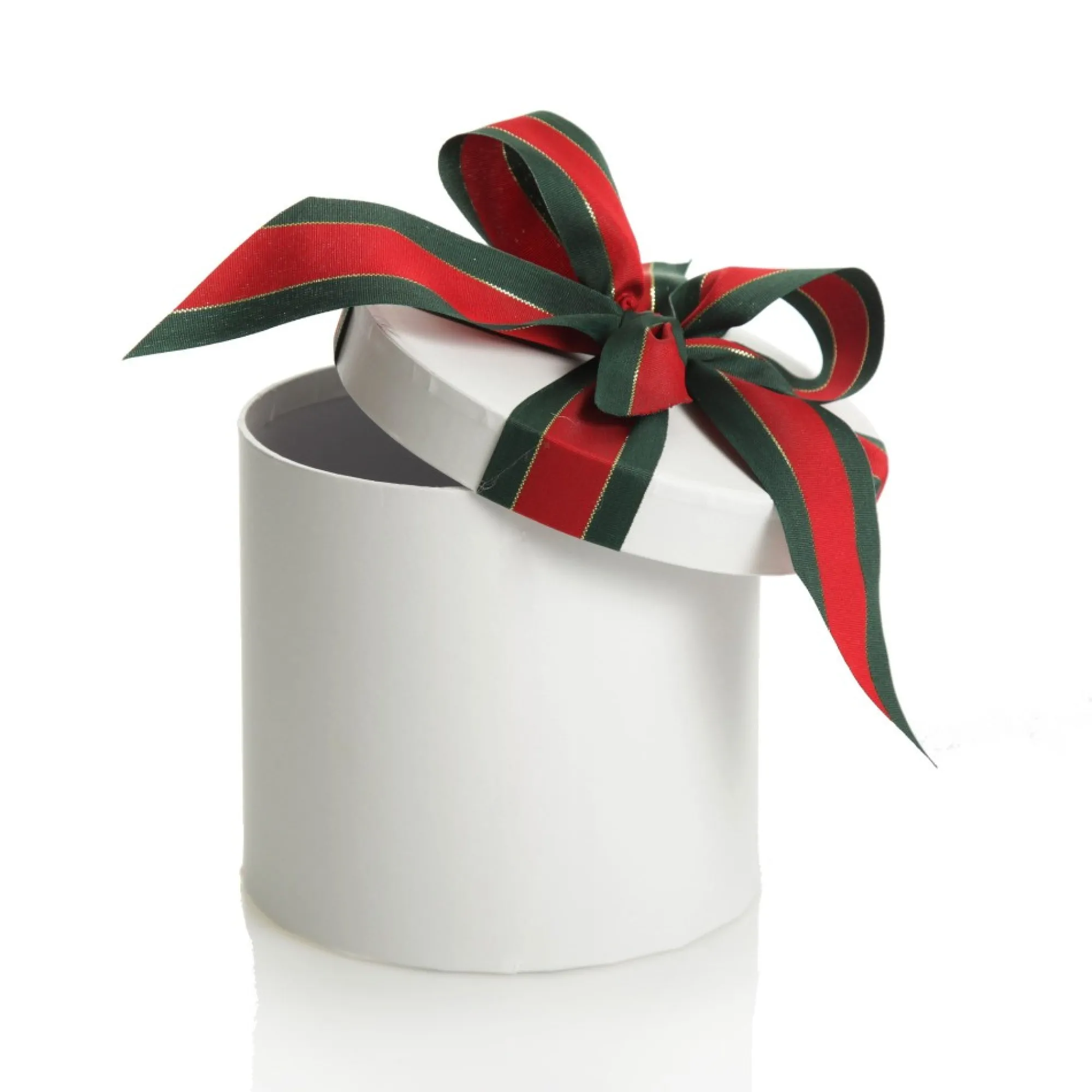 Personalised White Round Gift Box with Christmas Ribbon Bow Best Sale