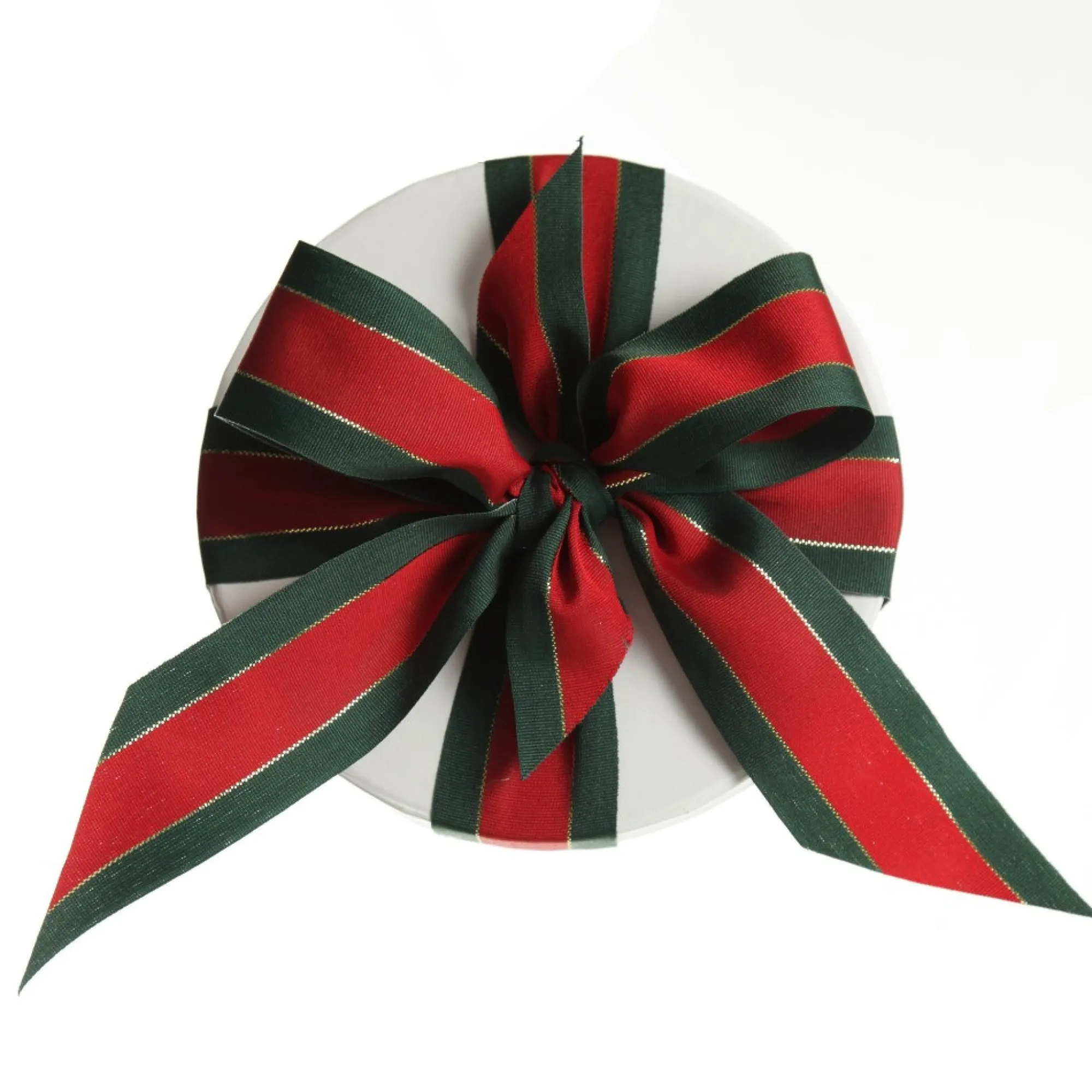 Personalised White Round Gift Box with Christmas Ribbon Bow Best Sale