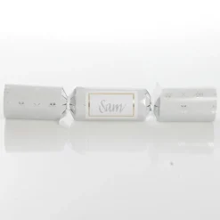 Personalised White with Silver Snowflake Bon Bon - Single Fashion