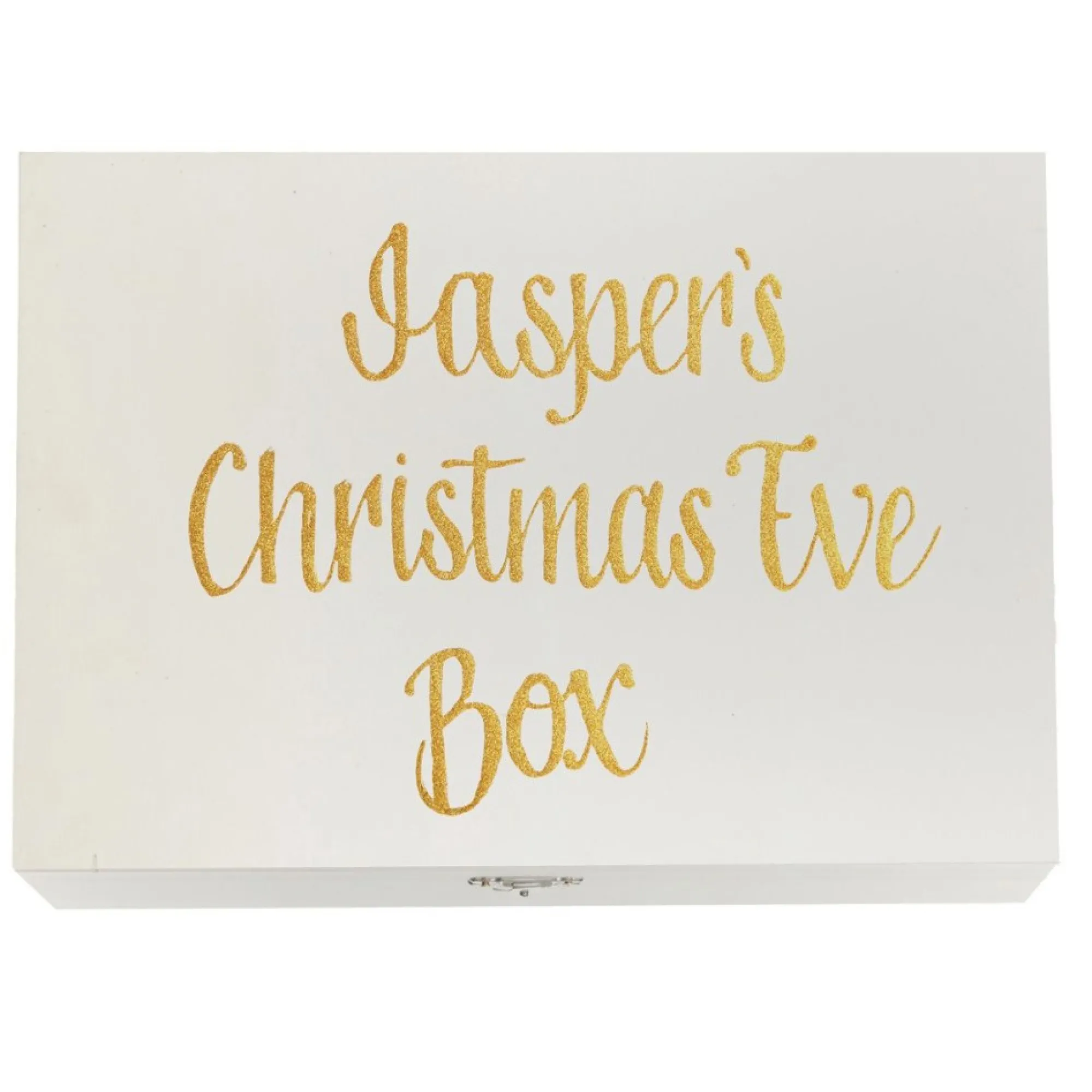 Personalised White Wooden Christmas Eve Box Shop