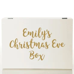 Personalised White Wooden Christmas Eve Box Shop
