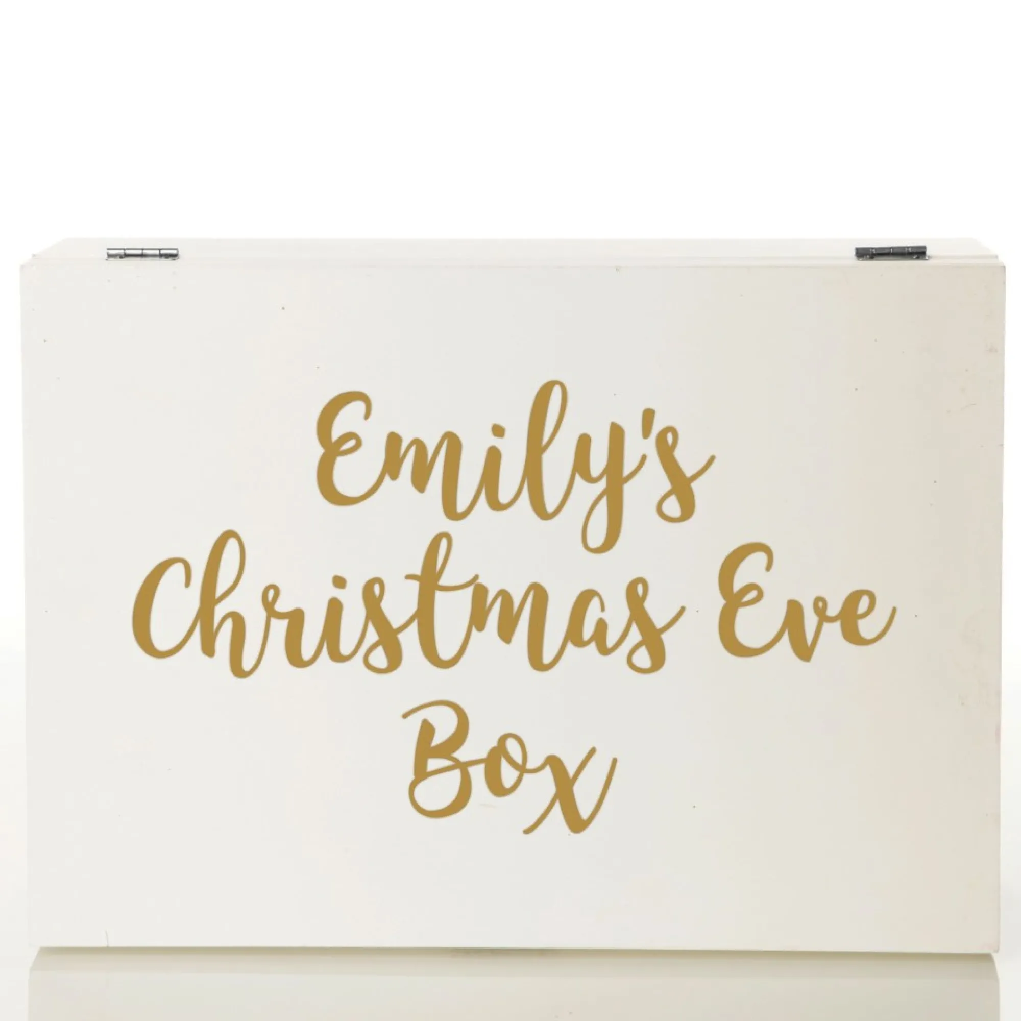 Personalised White Wooden Christmas Eve Box Shop