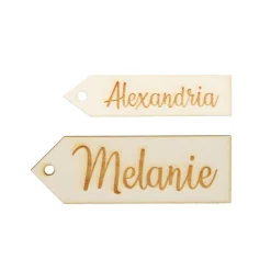 Personalised Wooden Etched Name Tags - Set of 6 Best Sale