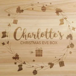 Personalised Wreath Wooden Christmas Eve Box Best