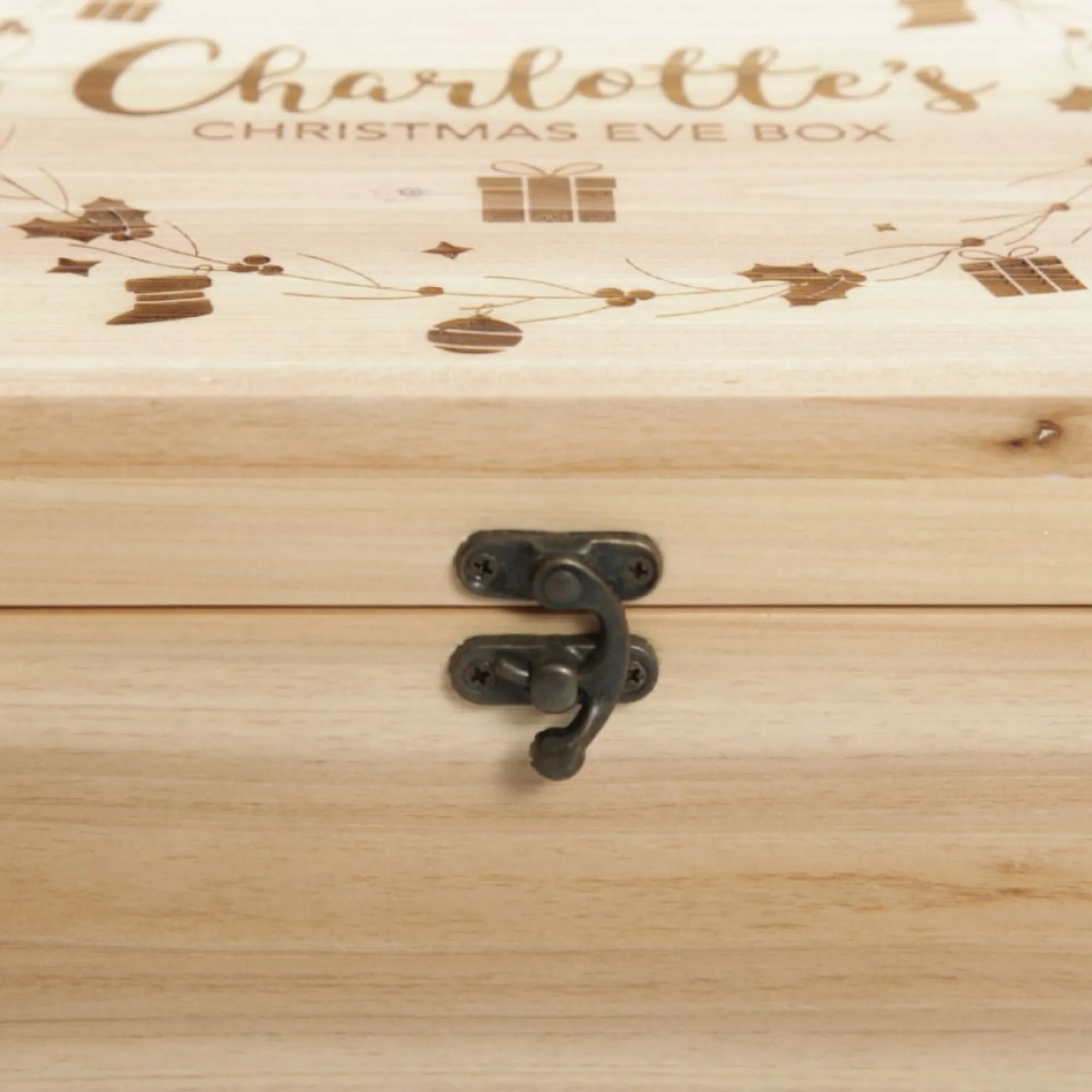 Personalised Wreath Wooden Christmas Eve Box Best
