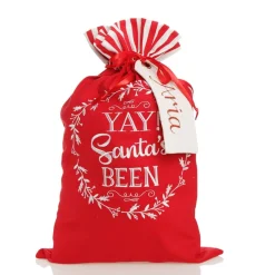 Personalised 'Yay Santas Been' Santa Sack Outlet