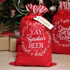 Personalised 'Yay Santas Been' Santa Sack Outlet
