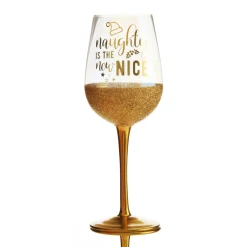 Personanlised Naughty is the New Nice Christmas Wine Glass Best