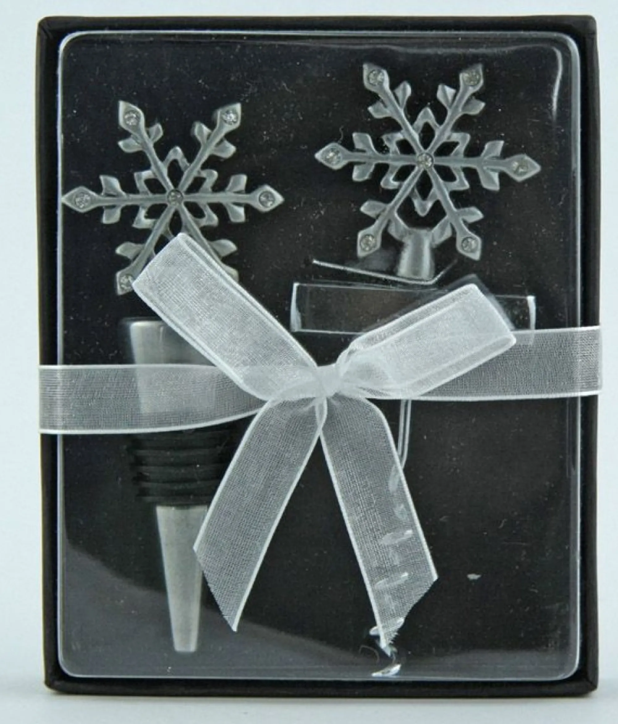 Pewter Snowflake Corkscrew and Bottle Stopper Gift Set Best