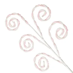 Pink and White Chenille Stick Candy Cane Christmas Pick Flash Sale