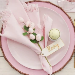 Pink Bamboo Look Charger Plate Fashion