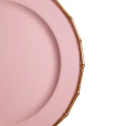 Pink Bamboo Look Charger Plate Fashion