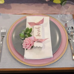 Pink Charger Plate with Gold Edging Fashion