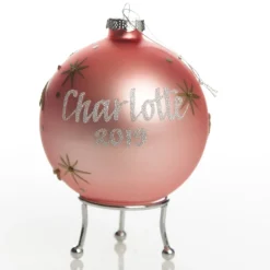 Pink Christmas Bear with Cart Bauble Best Sale