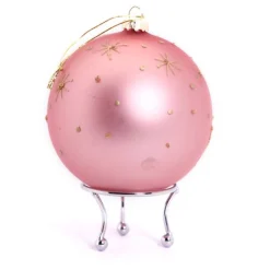 Pink Christmas Bear with Cart Bauble Best Sale