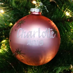 Pink Christmas Bear with Cart Bauble Best Sale