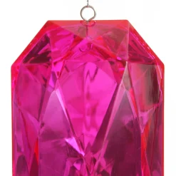 Pink Emerald Cut Gem Christmas Hanging Decoration Hot