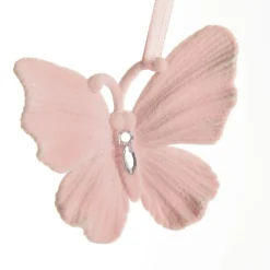Pink Flocked Butterfly Tree Decoration Fashion