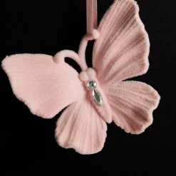Pink Flocked Butterfly Tree Decoration Fashion