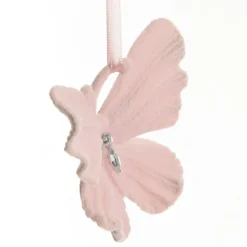 Pink Flocked Butterfly Tree Decoration Fashion