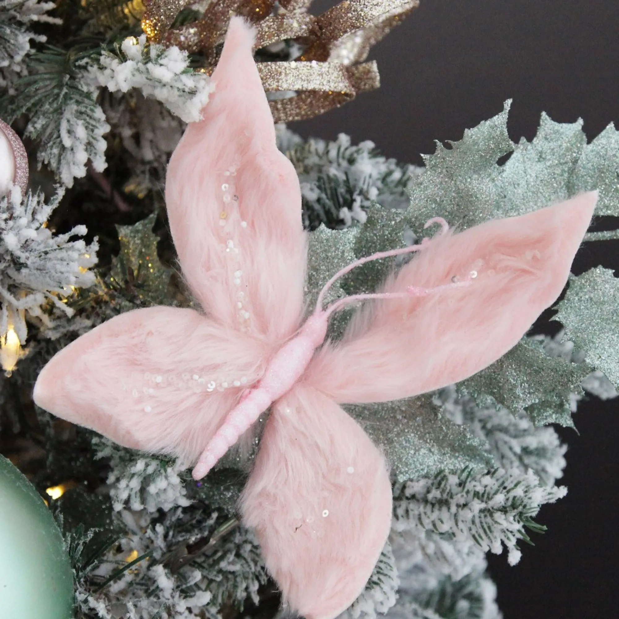 Pink Fur Butterfly Clip Clearance