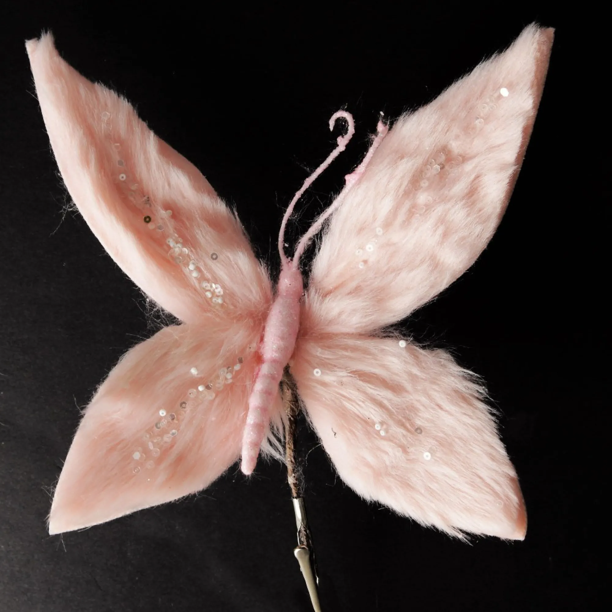 Pink Fur Butterfly Clip Clearance