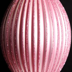 Pink Glass Ribbed Teardrop Christmas Bauble Shop