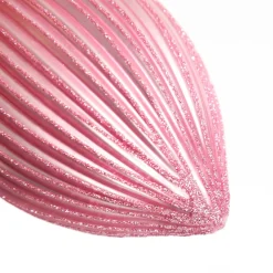 Pink Glass Ribbed Teardrop Christmas Bauble Shop