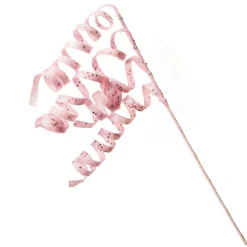 Pink Glitter Curly Ribbon Christmas Pick Sale
