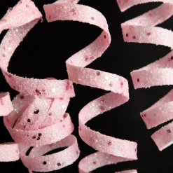 Pink Glitter Curly Ribbon Christmas Pick Sale