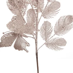 Pink Glitter Feathers with Butterfly Spray Pick Online