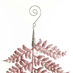 Pink Glitter Fern and Pearl Christmas Tree Decoration Outlet