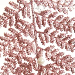 Pink Glitter Fern and Pearl Christmas Tree Decoration Outlet