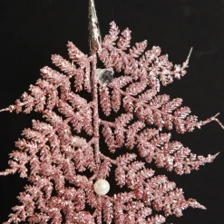 Pink Glitter Fern and Pearl Christmas Tree Decoration Outlet