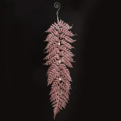 Pink Glitter Fern and Pearl Christmas Tree Decoration Outlet