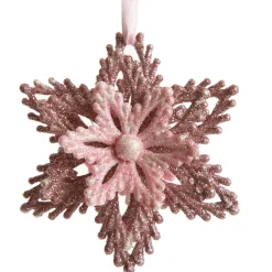 Pink Glitter Flower Christmas Tree Decoration Fashion