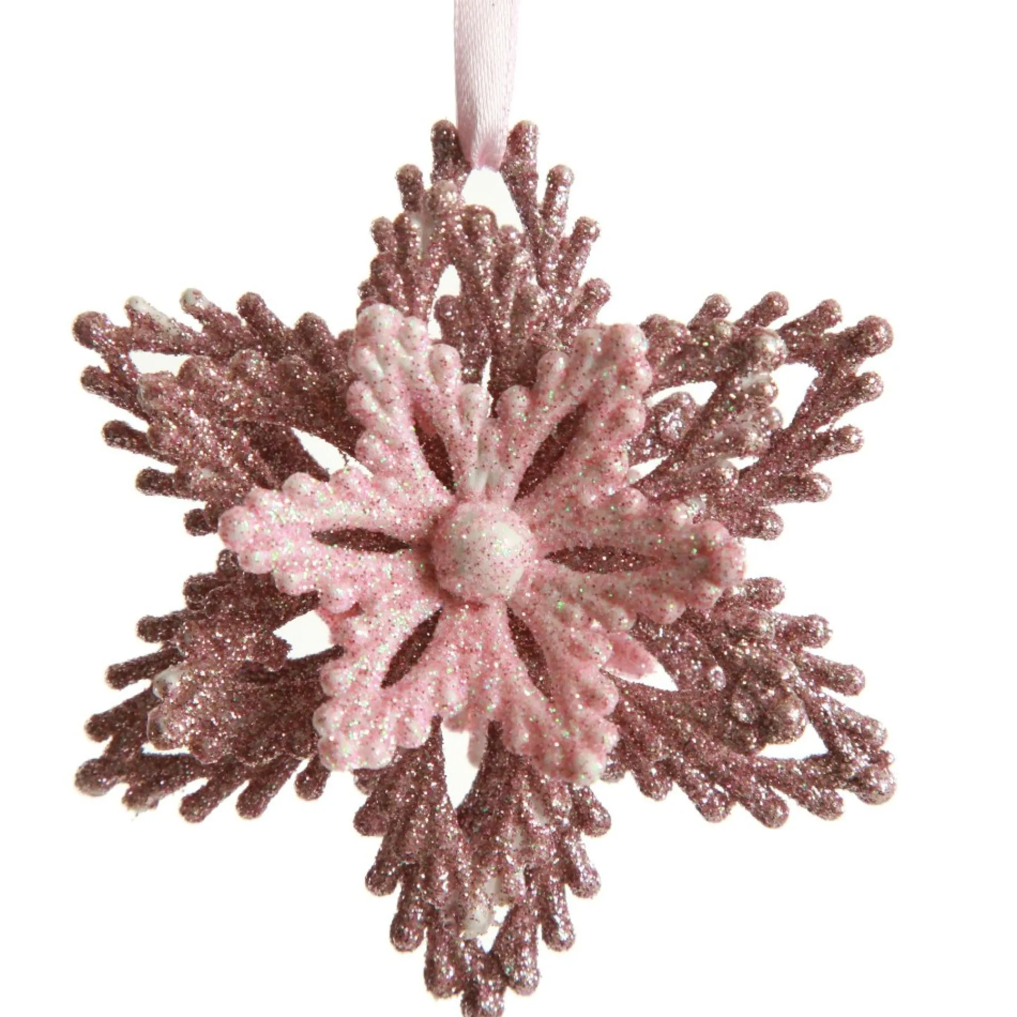 Pink Glitter Flower Christmas Tree Decoration Fashion