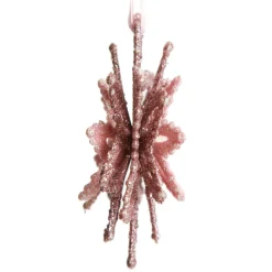Pink Glitter Flower Christmas Tree Decoration Fashion