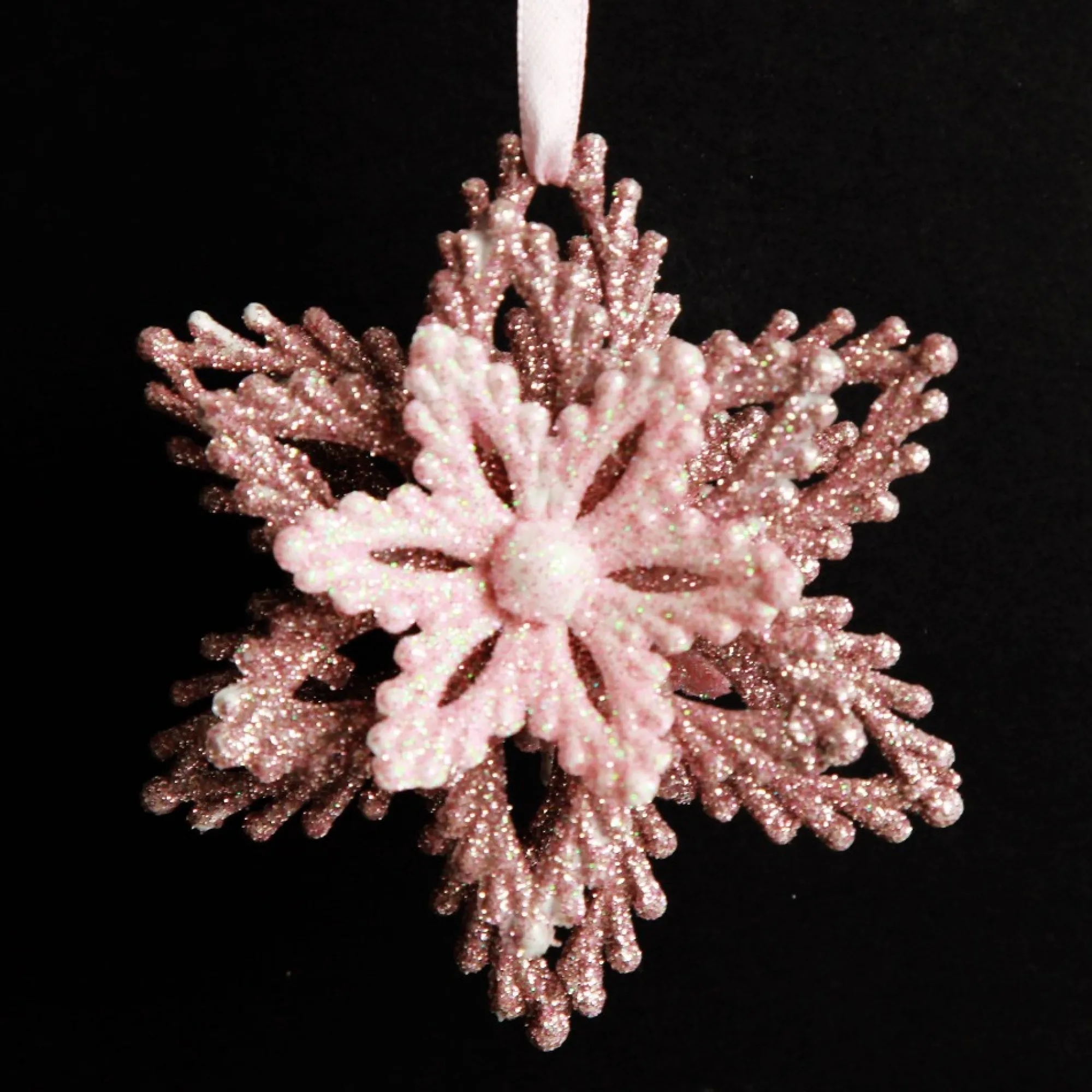 Pink Glitter Flower Christmas Tree Decoration Fashion
