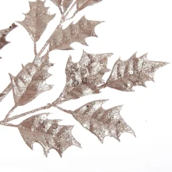 Pink Glitter Holly Leaf Spray Discount
